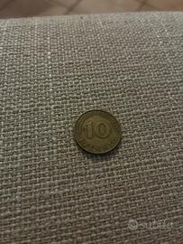 Moneta 10 pfennig tedesca marchio D 1950 rara