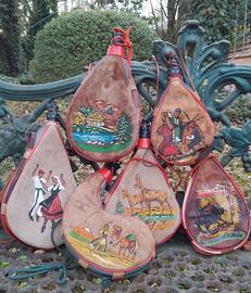 Borracce ornamentali in pelle da collezione