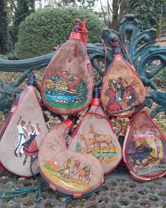 Borracce ornamentali in pelle da collezione