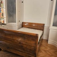 Letto in noce a barca + Materasso