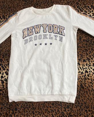 🗽 Felpa Lunga Stile College "New York Brooklyn" 🗽