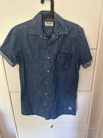 Jack&Jones camicia denim uomo-maniche corte Tg XS