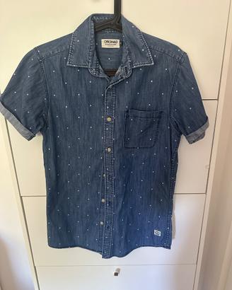 Jack&Jones camicia denim uomo-maniche corte Tg XS