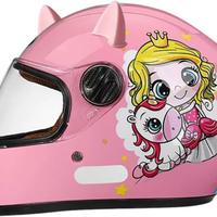 Casco Moto Integrale per Bambina, 3-12 Anni