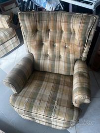 N. 2 Poltrona a dondolo anni 60 da restaurare