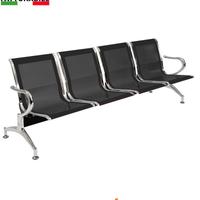 Panca per sala dattesa 4 posti in acciaioNero