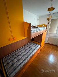 REGALASI Cameretta a castello gialla e legno 