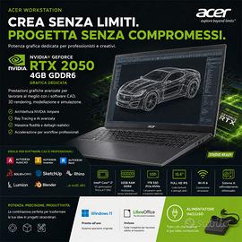 Notebook Acer Intel i7 32Gb 1 Tera NVIDIA RTX 205