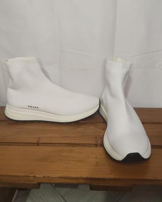 Prada Knit High-Top Sneaker, taglia 10,5 (44,5)