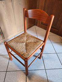 Sedie in legno Pisa con seduta in paglia