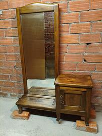 Toeletta vintage con specchio e mobiletto - legno