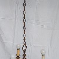 Lampadario metallo e ceramica  anni 70 - Rif. A