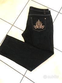 Jennyfer Premium ~Jeans blu ricami filo oro. 44/46