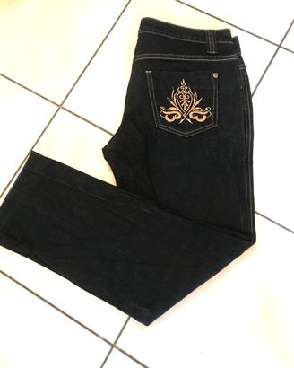 Jennyfer Premium ~Jeans blu ricami filo oro. 44/46