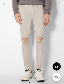 Bershka Slimfit Jeans in Beige
