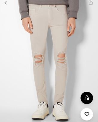 Bershka Slimfit Jeans in Beige