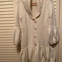 Stefanel - Cappotto/cardigan lungo lin maglia tg M