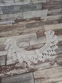 COLLETTO VINTAGE UNCINETTO COTONE BIANCO