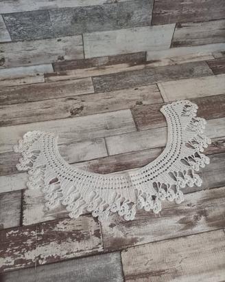 COLLETTO VINTAGE UNCINETTO COTONE BIANCO
