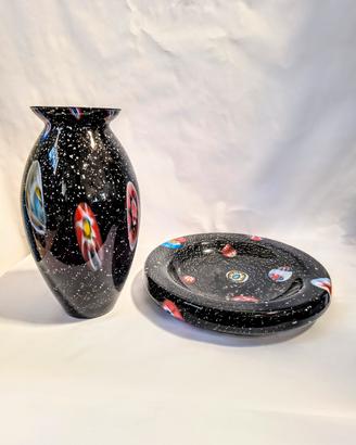 Vaso e ciotola vetro Murano