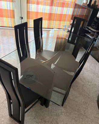 Tavolo in vetro + 6 sedie