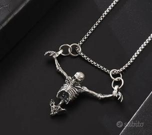 Pendente Teschio Argentato Tema Halloween 🎃 