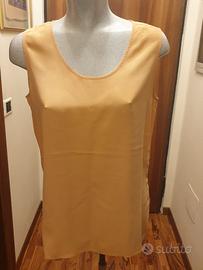 Top Elegante Seta Pura 100% Vintage Albicocca M