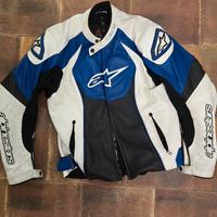 Giubbotto Pelle Alpinestars GP-R Blu/Bianco