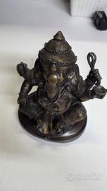 Raffinata e Autentica Statua di Ganesha in Bronzo