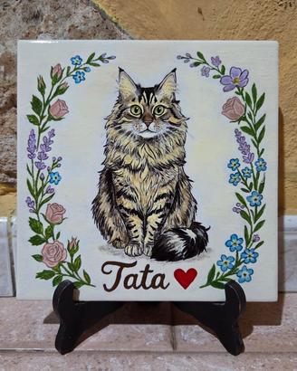Piastrella Targa Memoriale Gatto Cane Nome Dedica