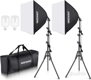 Set fotografico NEEWER con sfondo telo bianco