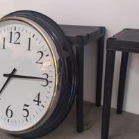 OROLOGIO DA PARETE GRANDE ACCIAIO E VETRO