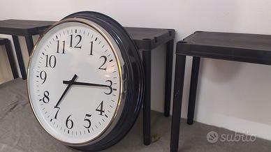 OROLOGIO DA PARETE GRANDE ACCIAIO E VETRO