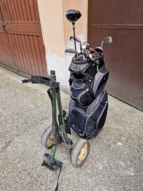 Kit 10 mazze da golf e carrello per iniziare