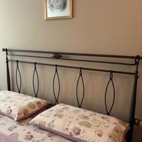 Letto ferro battuto argento scuro