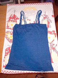 Canottiera donna blu 