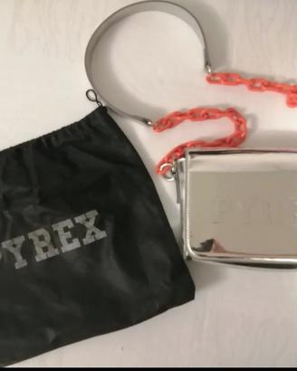 Borsa moda tracolla Pyrex argento lucido rara