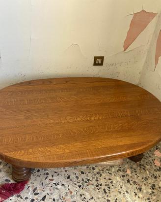 Tavolino da salotto in legno massello di rovere