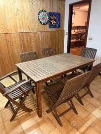 Tavolo da esterno in noce