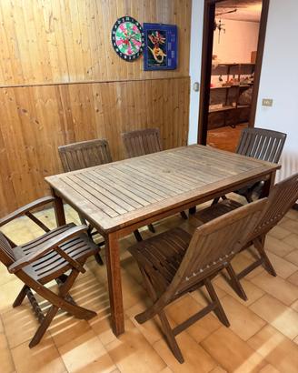 Tavolo da esterno in noce