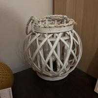 2 Lampade abat-jour lanterna in legno bianco