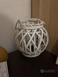 2 Lampade abat-jour lanterna in legno bianco