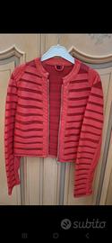 giacca rossa ecopelle taglia L