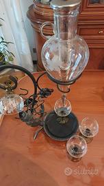 decanter con.bicchieri vintage
