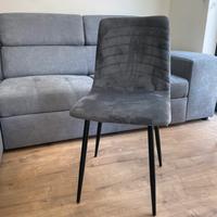 Sedie velluto grigio chiaro grigio scuro e tortora