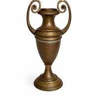Vaso Anfora in Ottone Vintage con Manici 