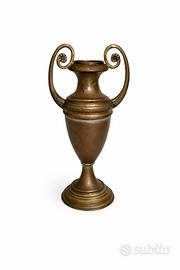 Vaso Anfora in Ottone Vintage con Manici 