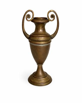 Vaso Anfora in Ottone Vintage con Manici 