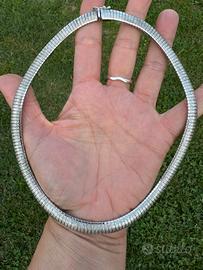 Girocollo argento 835 modello Snake piatto
