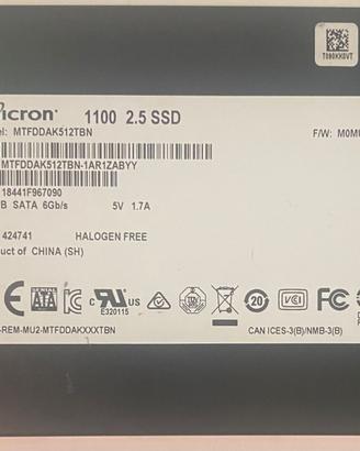 Lotto 2 SSD SATA 512GB + 240GB Micron Intel